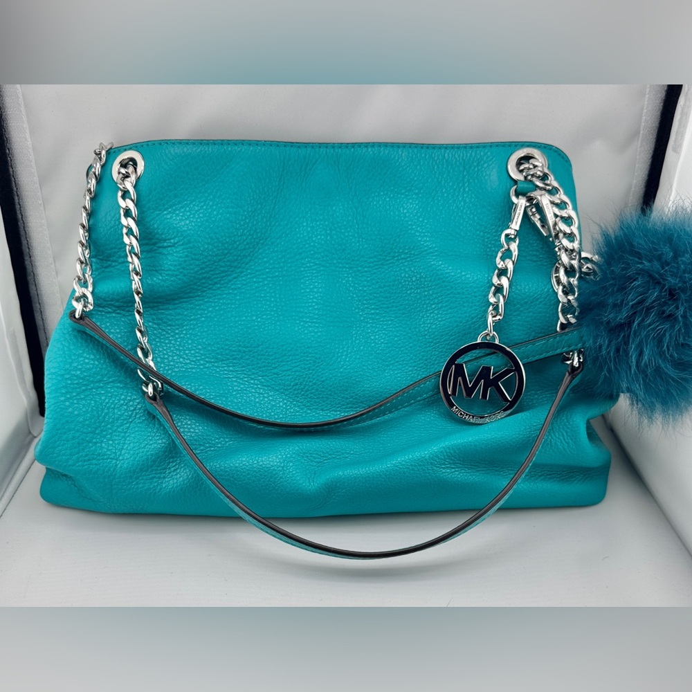 Michael Kors Turquoise Soft Leather Shoulder Bag